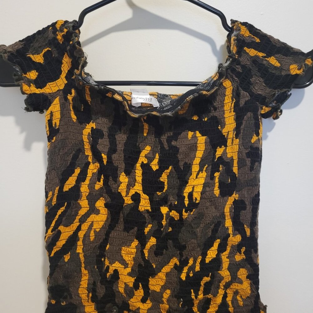 Orange Camo Scrunchie Top ReVamped